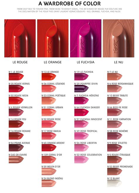 ysl lip products|ysl lipstick color chart.